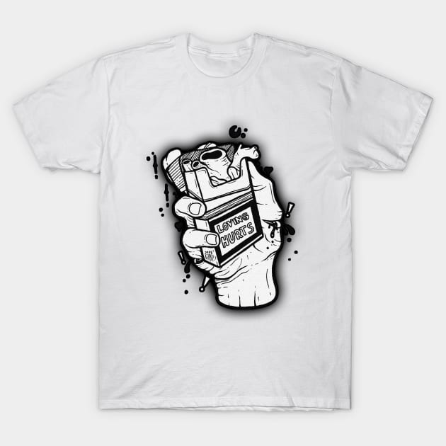 cigarette Loving Heart T-Shirt by MrDarkArts